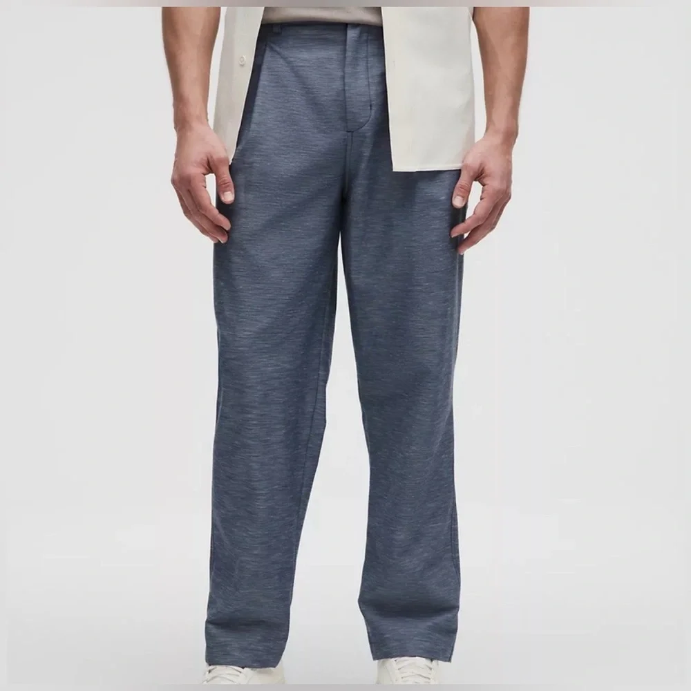 NWT LuluLinen Pleated Trouser Regular- Club Blue - Picture 5 of 11